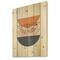 Designart - Abstract Sun & Moon Geometrics In Blue & Orange - Modern Print on Natural Pine Wood
